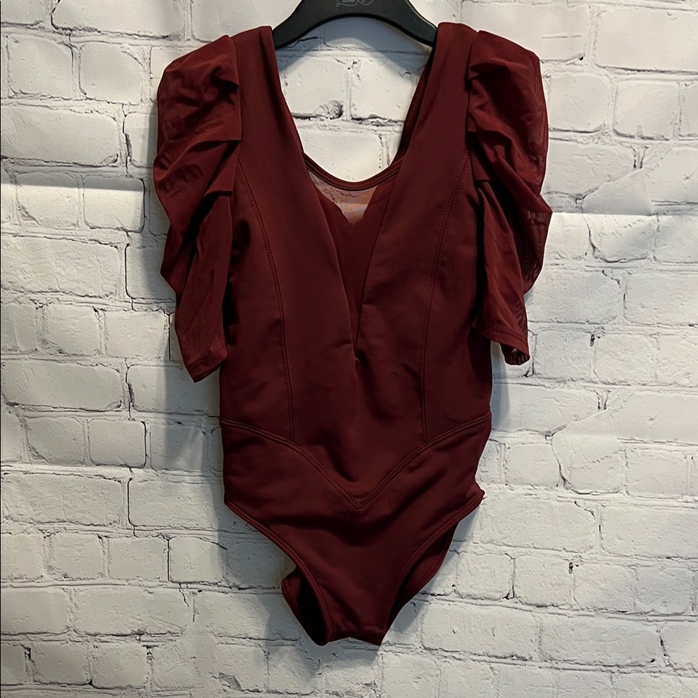 Tiger Friday Leotard Wine/Burgundy CXL